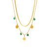 Necklace Double Layer Snake Bone Chain Titanium Steel Geometric Pattern Electroplating For Women