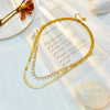 Necklace Doublelayer Stacked Chain Pearl Stainless Steel Jewelry Retro Clavicle Chain Electroplating For Women