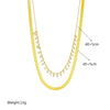 Necklace Doublelayer Stacked Chain Pearl Stainless Steel Jewelry Retro Clavicle Chain Electroplating For Women