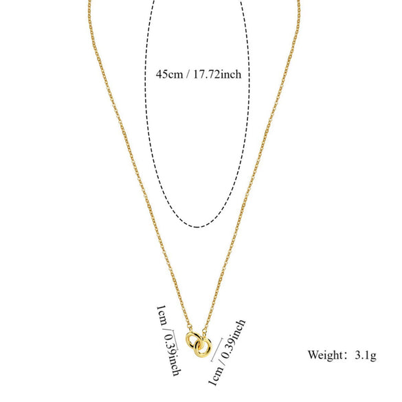 Necklace Doublering Goldplated Copper Geometric Cross Chain Electroplated Style Women's
