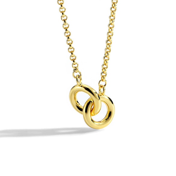 Necklace Doublering Goldplated Copper Geometric Cross Chain Electroplated Style Women's