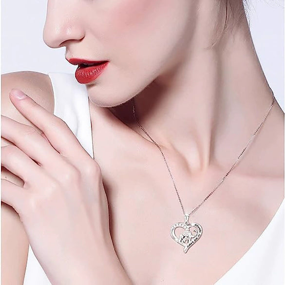 Necklace Elephant Zodiac Love Shaped Copper Mixed Gemstone Inlay Zirconia O Chain Women's