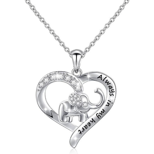 Necklace Elephant Zodiac Love Shaped Copper Mixed Gemstone Inlay Zirconia O Chain Women's