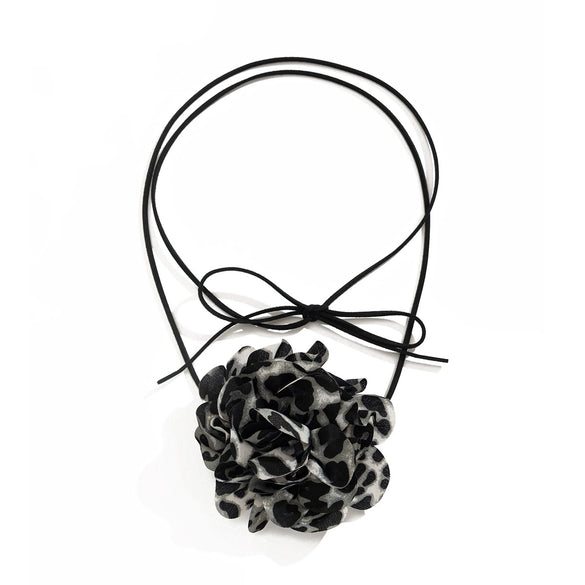 Necklace Fabric Leopard Flower Knot Women Fashion Design