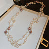 Necklace Fake Pearl Acrylic Geometric Inlaid With Pearls Light Luxury Women's Clavicle Chain
