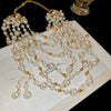 Necklace Fake Pearl Acrylic Geometric Inlaid With Pearls Light Luxury Women's Clavicle Chain