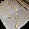 Necklace Fake Pearl Acrylic Geometric Inlaid With Pearls Light Luxury Women's Clavicle Chain