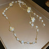 Necklace Fake Pearl Acrylic Geometric Inlaid With Pearls Light Luxury Women's Clavicle Chain