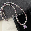 Necklace Fake Pearl Acrylic Geometric Inlaid With Pearls Light Luxury Women's Clavicle Chain