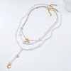 Necklace Fake Pearl Star Shape Electroplating Women's Minimalist