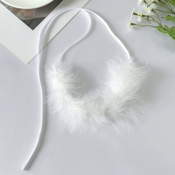 Necklace Feather Geometric Handmade Ribbon For Women