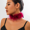 Necklace Feather Ribbon Handmade Geometric Dark Style