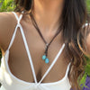 Necklace Flannel Imitation Turquoise Geometric Handmade Women's Jewelry Clavicle Chain