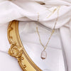 Necklace Fresh Water Pearl Alloy Mixed Gem Inlay Geometric Electroplating Snake Bone Chain