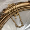 Necklace Fresh Water Pearl Alloy Mixed Gem Inlay Geometric Electroplating Snake Bone Chain