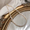 Necklace Fresh Water Pearl Alloy Mixed Gem Inlay Geometric Electroplating Snake Bone Chain