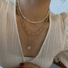 Necklace Fresh Water Pearl Alloy Mixed Gem Inlay Geometric Electroplating Snake Bone Chain