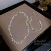 Necklace Freshwater Pearl Ball Chain Handmade Natural Geometric Style For Women