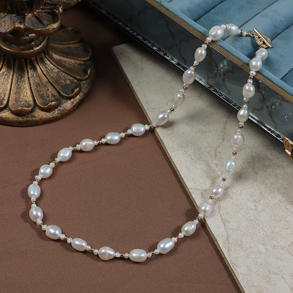 Necklace Freshwater Pearl Copper Alien Shape Baroque Simple Allmatch Light Luxury Design
