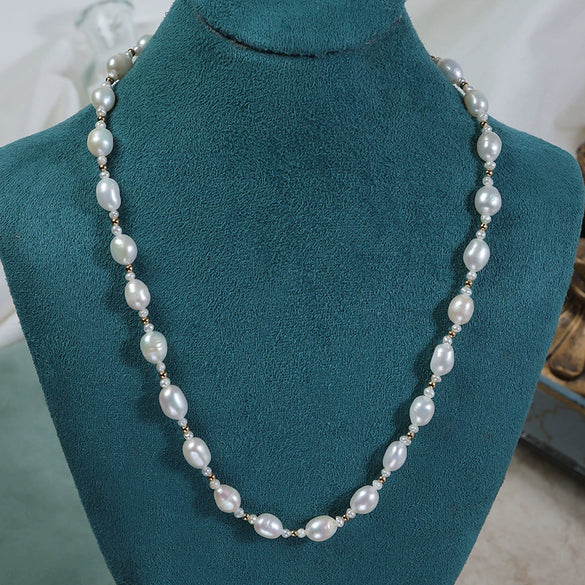 Necklace Freshwater Pearl Copper Alien Shape Baroque Simple Allmatch Light Luxury Design