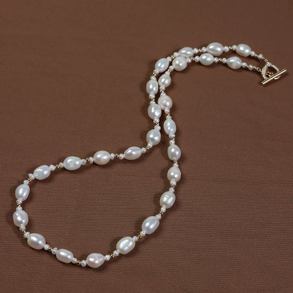 Necklace Freshwater Pearl Copper Alien Shape Baroque Simple Allmatch Light Luxury Design