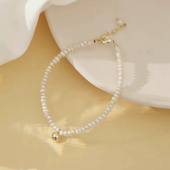 Necklace Freshwater Pearl Copper Alloy Near Circle Natural Design