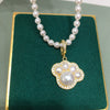 Necklace Freshwater Pearl Copper Cute Cat's Claw Meat Pad Natural Flat Round Rose Buns Round