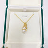 Necklace Freshwater Pearl Feather Natural Seashells Pendant Copper