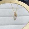 Necklace Freshwater Pearl Feather Natural Seashells Pendant Copper