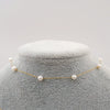 Necklace Freshwater Pearl Gypsophila Retro Simple Elegant Clavicle Chain Titanium Steel Handmade Geometric Style For Women