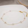 Necklace Freshwater Pearl Gypsophila Retro Simple Elegant Clavicle Chain Titanium Steel Handmade Geometric Style For Women