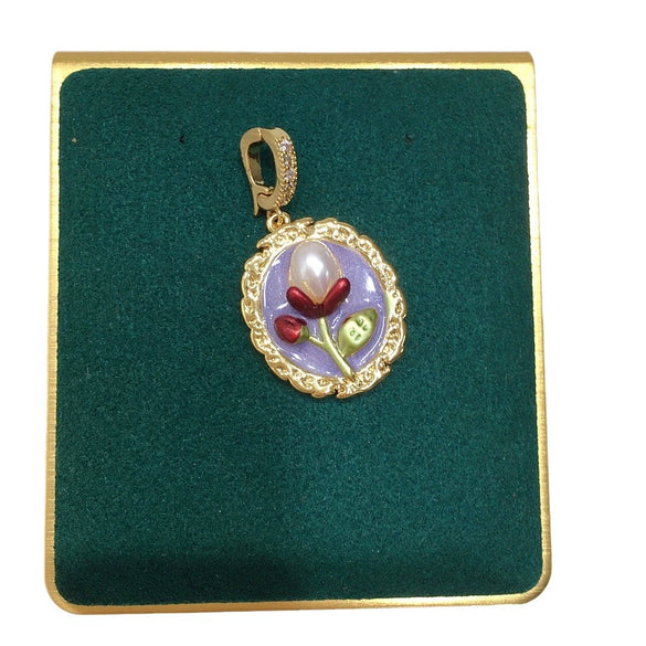 Necklace Freshwater Pearl Natural Ancient Style Gold Pendant Copper Accessories Rice Water Shape