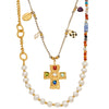 Necklace Freshwater Pearl Natural Stone Semi Precious Stone Color Diamond Zircon Cross 316L Stainless Steel 316L Stainless Steel Geometric Electroplating For Women
