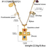 Necklace Freshwater Pearl Natural Stone Semi Precious Stone Color Diamond Zircon Cross 316L Stainless Steel 316L Stainless Steel Geometric Electroplating For Women