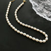 Necklace Freshwater Pearl Titanium Steel Geometric Light Luxury Electroplating Style