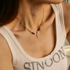 Necklace Freshwater Pearl Zirconium Cross Titanium Steel Geometric Electroplating Jewelry
