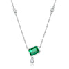 Necklace Geometric Cultivation Emerald S925 Silver Retro Clavicle Chain For Women