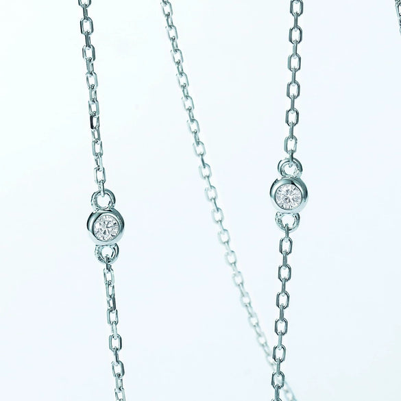 Necklace Geometric Cultivation Emerald S925 Silver Retro Clavicle Chain For Women