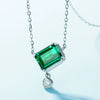 Necklace Geometric Cultivation Emerald S925 Silver Retro Clavicle Chain For Women
