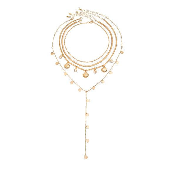 Necklace Geometric Pattern Shell Alloy Copperclad Iron Iron Copper Electroplating Clavicle Chain