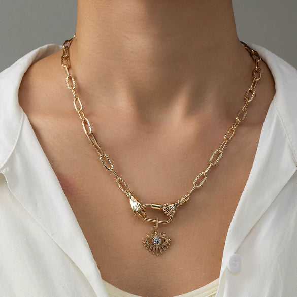 Necklace Geometric Pattern Titanium Steel And Stainless Steel Light Luxury Electroplated For Women