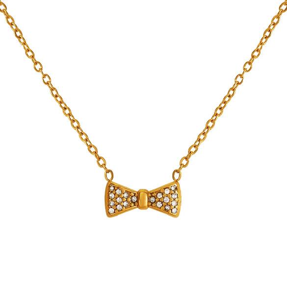 Necklace Geometric 316L Stainless Steel Bow Electroplating Fashion Women's