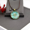 Necklace Glass Glaze Alloy Base Geometric Wrinkled Chrysanthemum Dried Flower Pu Wax Rope