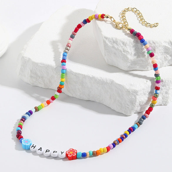 Necklace Glass Glaze Handmade Geometric Animal Zodiac Beaded Jewelry