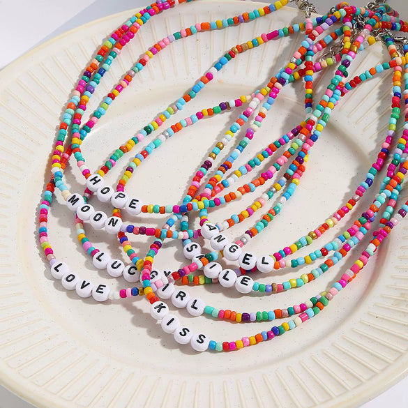Necklace Glass Glaze Handmade Geometric Animal Zodiac Beaded Jewelry
