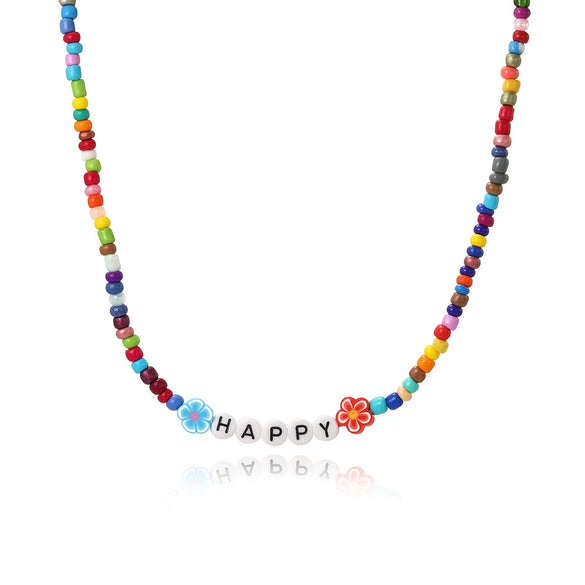Necklace Glass Glaze Handmade Geometric Animal Zodiac Beaded Jewelry