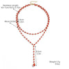 Necklace Handmade Beaded Doublelayer Artificial Crystal Red Retro Geometric Ochain Electroplated For Women