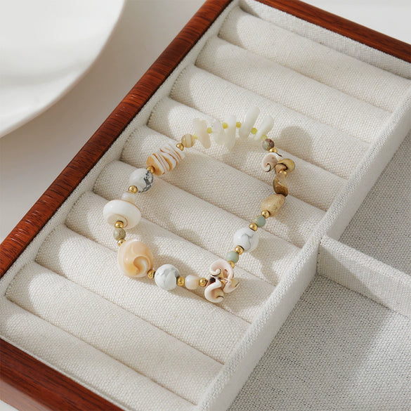 Necklace Handmade Bohemian Style Woven Rope Natural Shell With Geometric Pendant Accessories