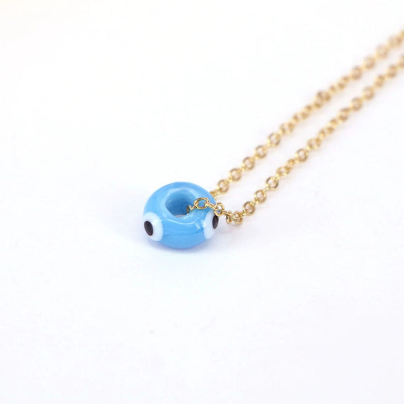 Necklace Handmade Glass Beads Round Copper Mixed Gem Inlay Geometric Style Women's