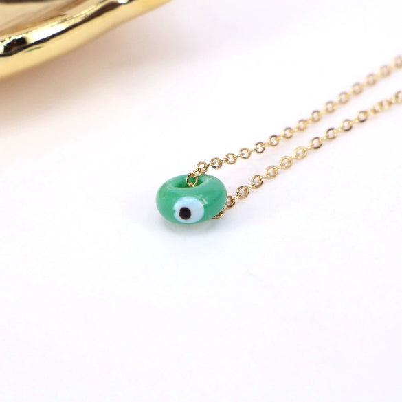 Necklace Handmade Glass Beads Round Copper Mixed Gem Inlay Geometric Style Women's